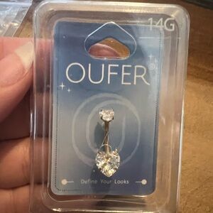 OUFER Heart Crystal Belly Ring